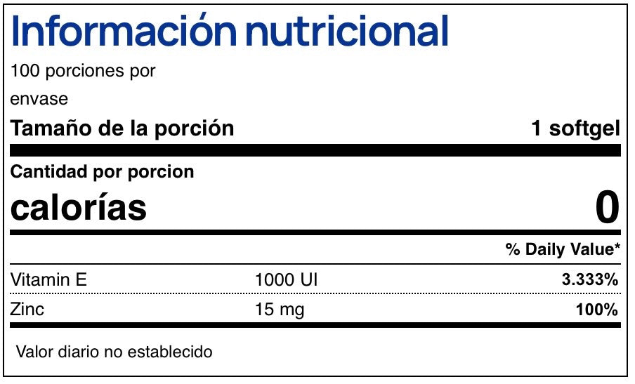 Vitamin E 1000 UI + Zinc