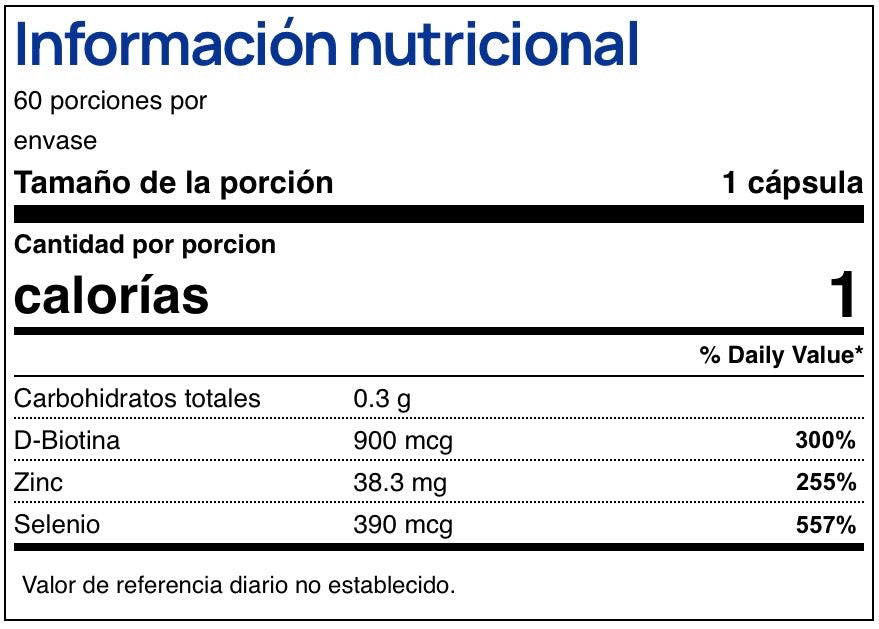 Biotina + Zinc + Selenio