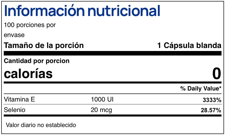 Vitamin E 1000 IU + Selenio