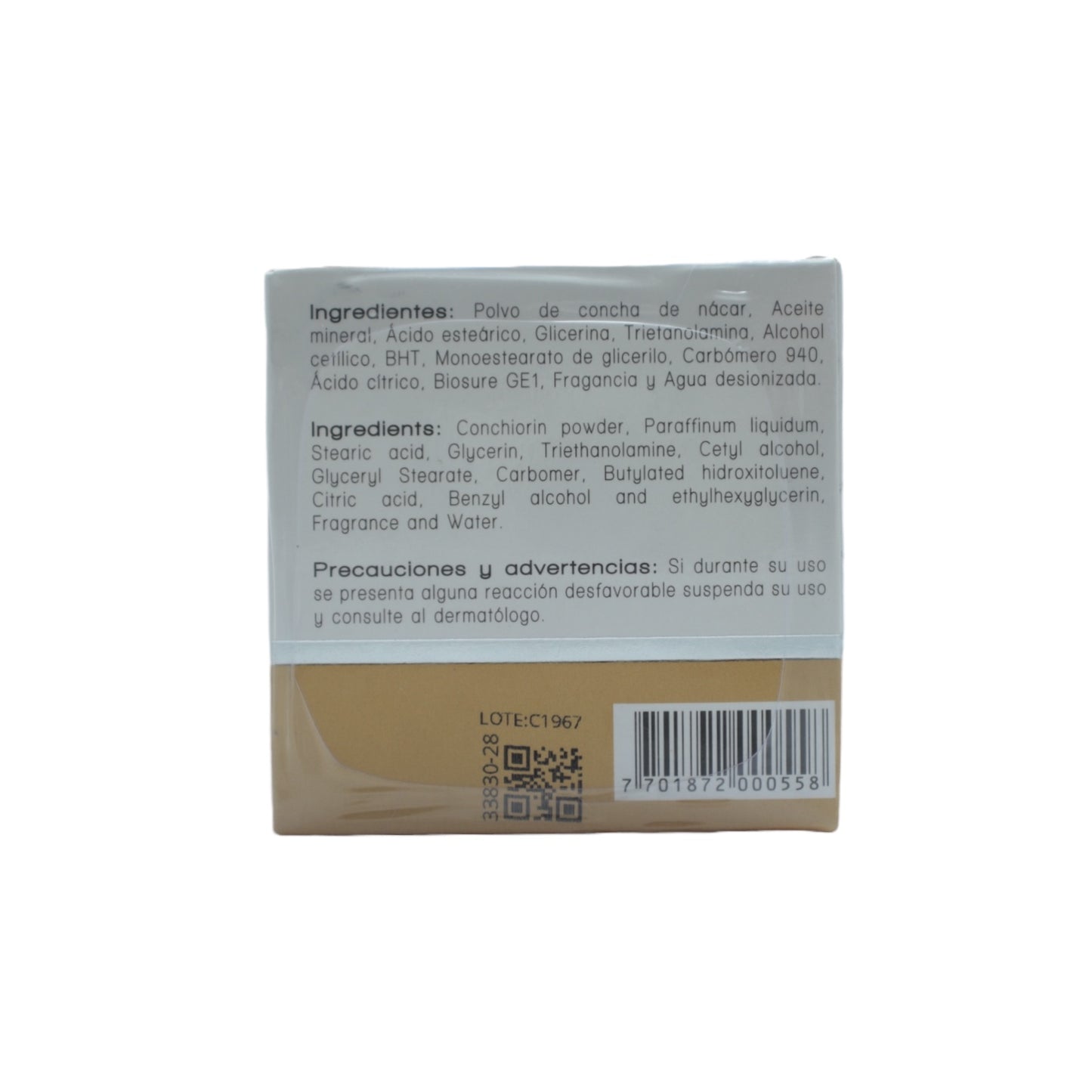 Crema con extracto de Concha de Nácar