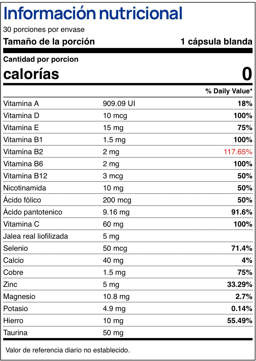 Multivitaminico con Minerales y Taurina
